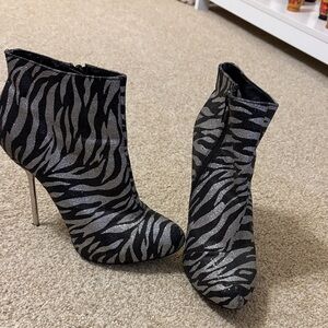 Stylish Zebra Print stiletto heel  Ankle Boots
